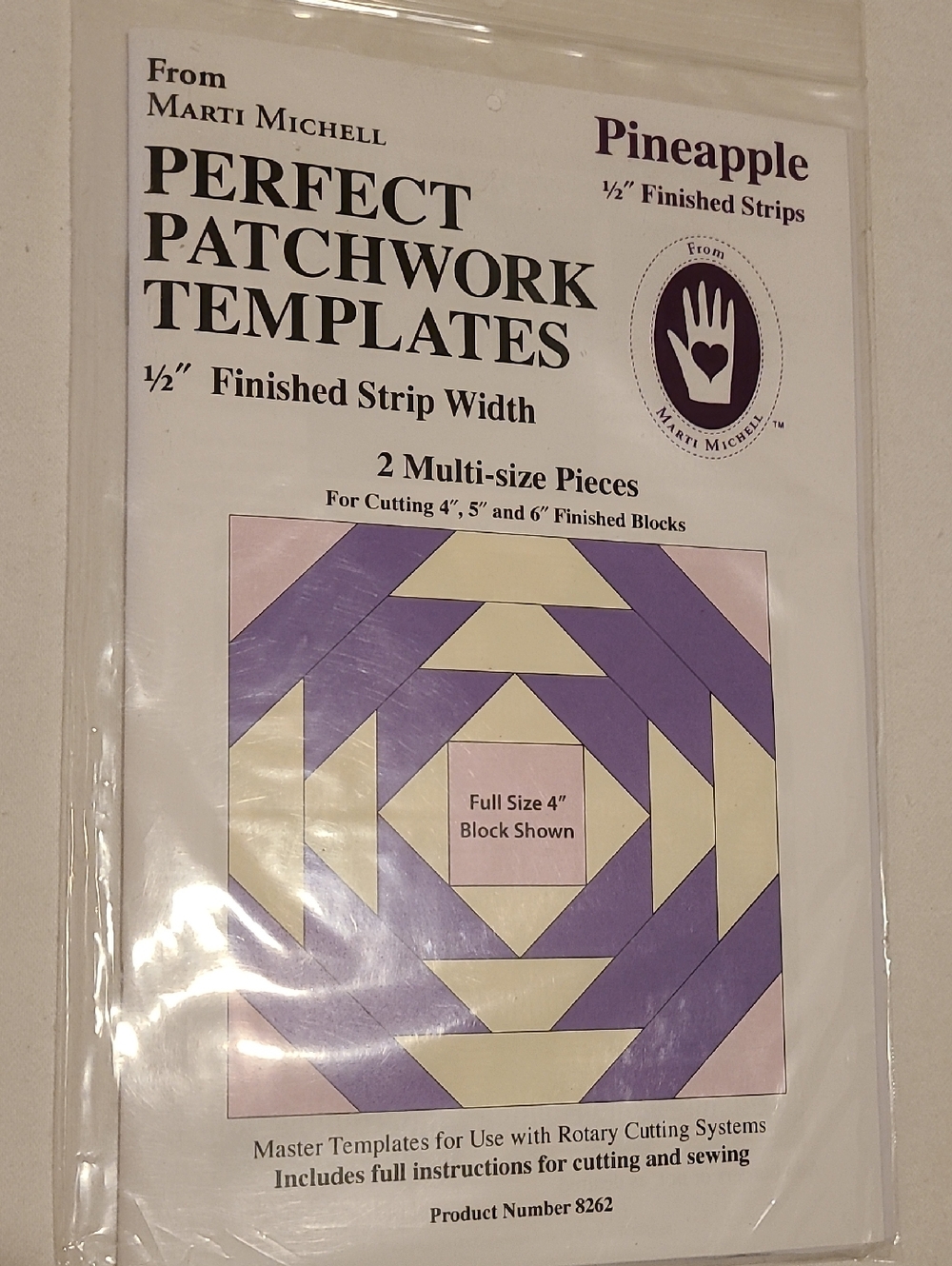 Perfect Patchwork Templates, Pineapple 1/2", Quilting  Sewing 8262